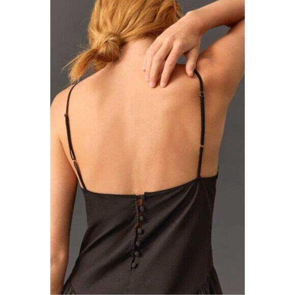 Citizens of Humanity Ari Midi Dress Size XS in Black Cotton Drop Waist Loose - Picture 3 of 10